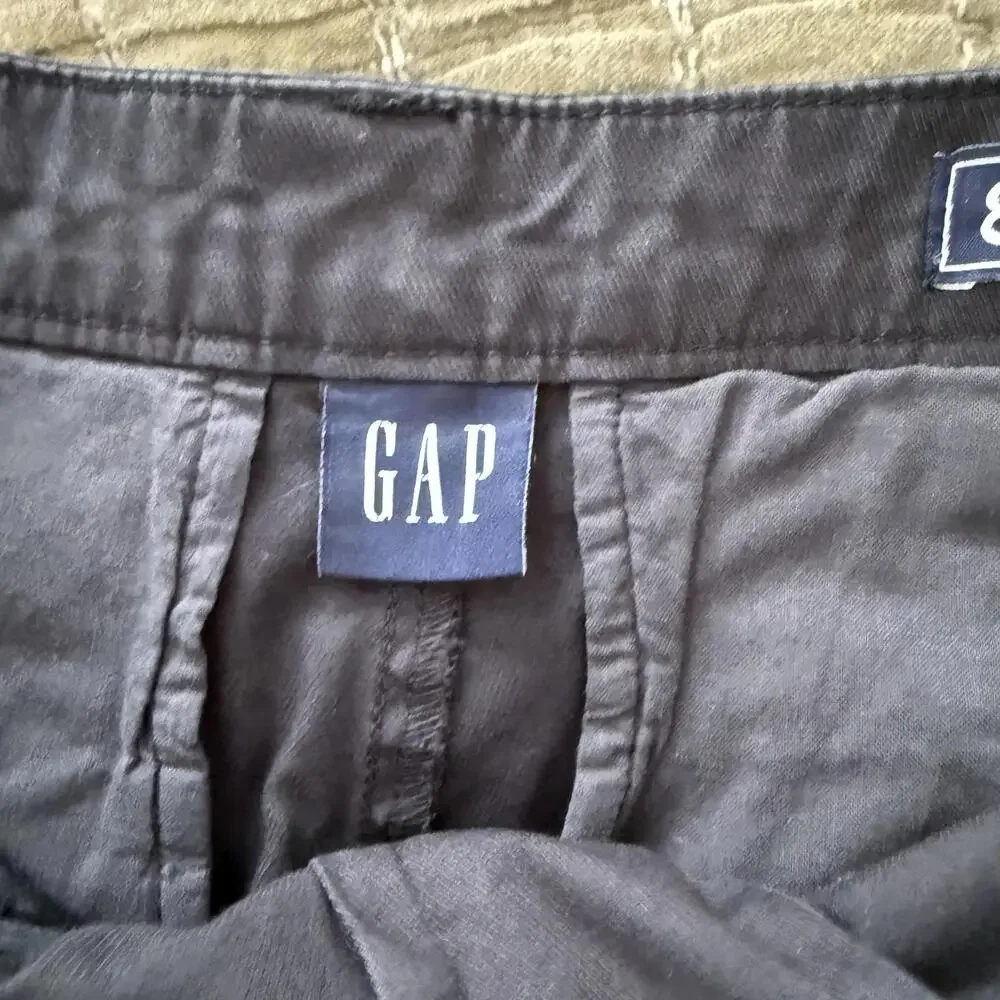 GAP Everyday Black Straight Crop Khaki‎ Womens SZ 8. Preppy Academia Nautical